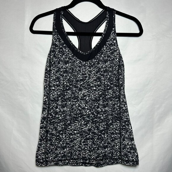 lululemon‎ athletica Deep Breath Tank Iced Wave White Black - Picture 1 of 10